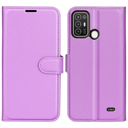 For ZTE Blade A52 Anti-scratch Litchi Texture Wallet Case PU Leather Stand TPU Inner Shell Drop-proof Flip Folio Cover