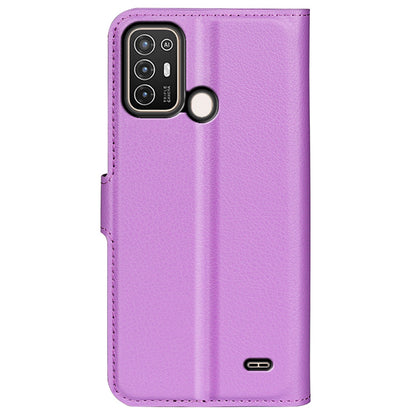 For ZTE Blade A52 Anti-scratch Litchi Texture Wallet Case PU Leather Stand TPU Inner Shell Drop-proof Flip Folio Cover