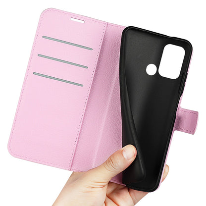 For ZTE Blade A52 Anti-scratch Litchi Texture Wallet Case PU Leather Stand TPU Inner Shell Drop-proof Flip Folio Cover