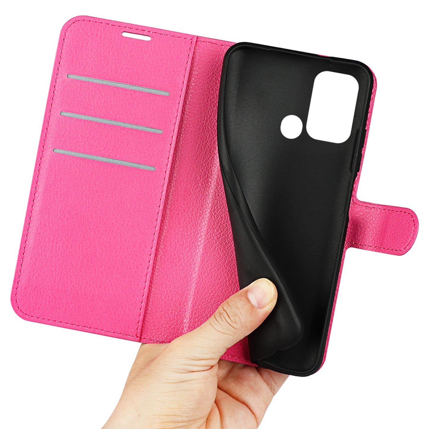 For ZTE Blade A52 Anti-scratch Litchi Texture Wallet Case PU Leather Stand TPU Inner Shell Drop-proof Flip Folio Cover