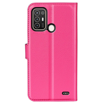 For ZTE Blade A52 Anti-scratch Litchi Texture Wallet Case PU Leather Stand TPU Inner Shell Drop-proof Flip Folio Cover