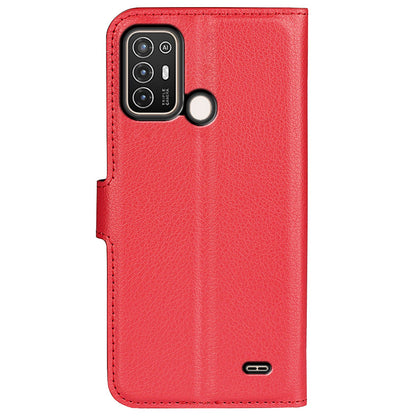 For ZTE Blade A52 Anti-scratch Litchi Texture Wallet Case PU Leather Stand TPU Inner Shell Drop-proof Flip Folio Cover