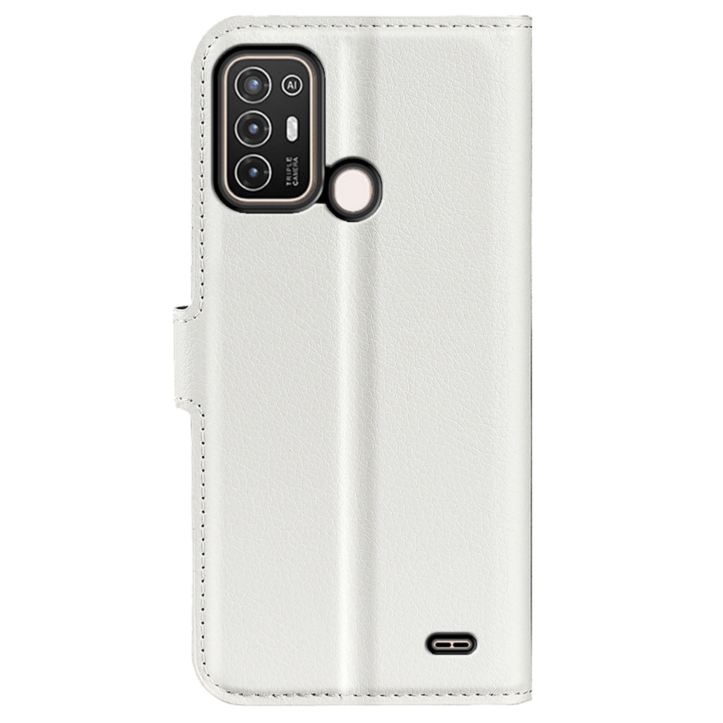 For ZTE Blade A52 Anti-scratch Litchi Texture Wallet Case PU Leather Stand TPU Inner Shell Drop-proof Flip Folio Cover