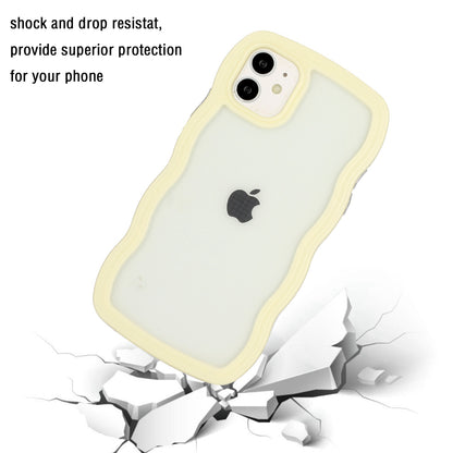 For iPhone 11 6.1 inch Impact Resistant Wavy Edge Color Frame Transparent Back Cover PC + TPU Phone Case