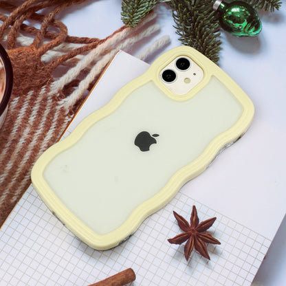 For iPhone 11 6.1 inch Impact Resistant Wavy Edge Color Frame Transparent Back Cover PC + TPU Phone Case