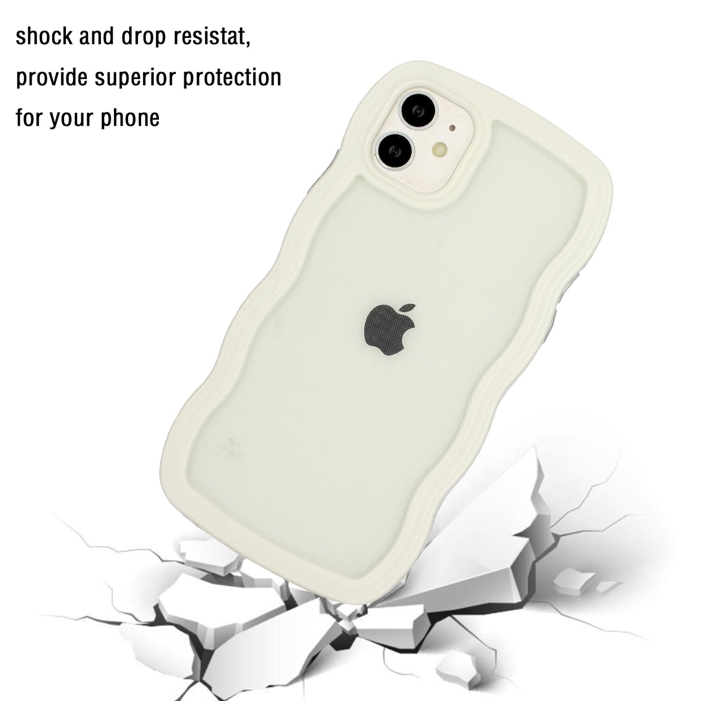 For iPhone 11 6.1 inch Impact Resistant Wavy Edge Color Frame Transparent Back Cover PC + TPU Phone Case