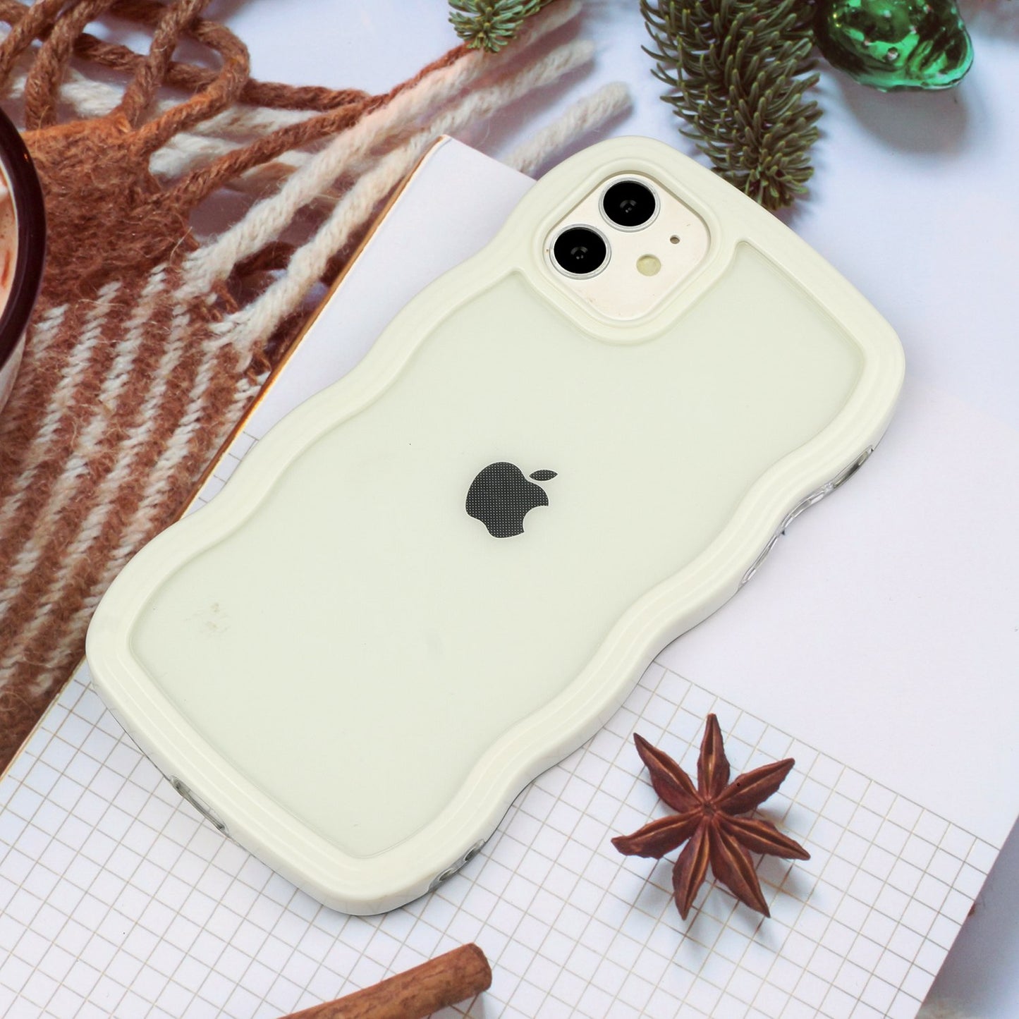 For iPhone 11 6.1 inch Impact Resistant Wavy Edge Color Frame Transparent Back Cover PC + TPU Phone Case