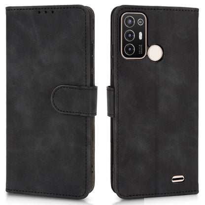 For ZTE Blade A52 Anti-scratch Skin-touch Feeling Cell Phone Case Magnetic Clasp PU Leather Wallet Stand Protector with Strap