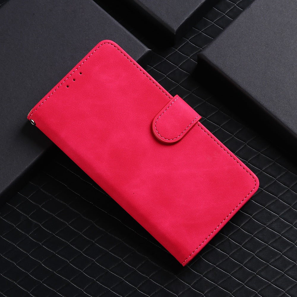 For ZTE Blade A52 Anti-scratch Skin-touch Feeling Cell Phone Case Magnetic Clasp PU Leather Wallet Stand Protector with Strap