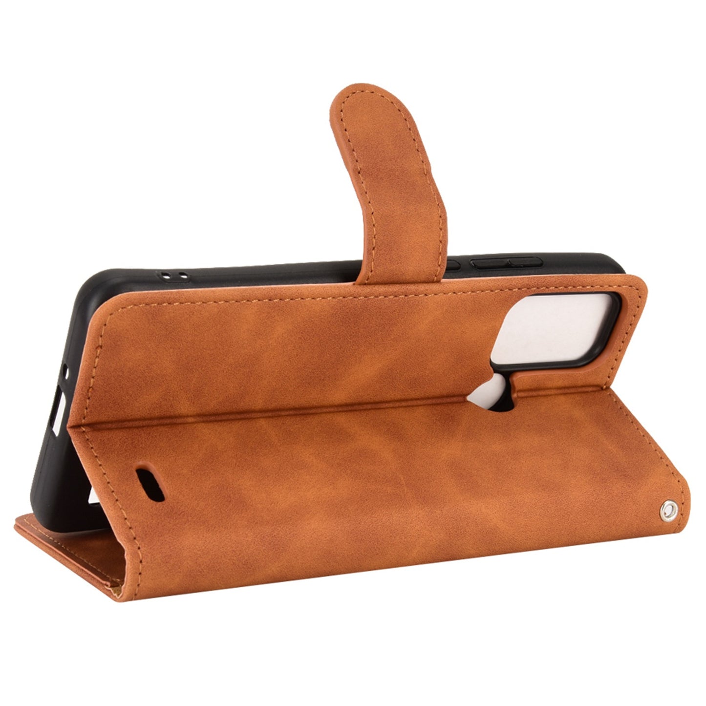 For ZTE Blade A52 Anti-scratch Skin-touch Feeling Cell Phone Case Magnetic Clasp PU Leather Wallet Stand Protector with Strap