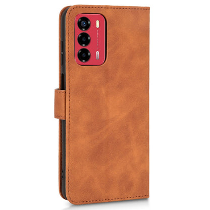 For ZTE Blade A72 4G/V40 Vita Skin-touch Feeling Drop Proof Cell Phone Case Magnetic Clasp PU Leather Wallet Stand Protector with Strap