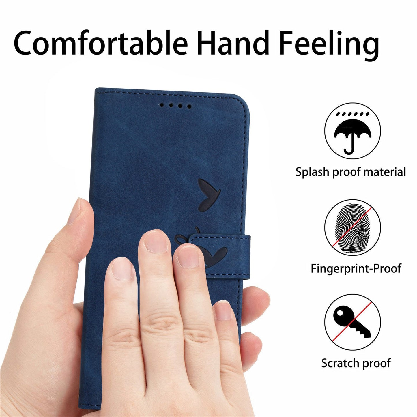 For Motorola Moto G Stylus 5G (2022) Heart Shape Imprinted Wallet Flip Cover Skin-touch Feeling PU Leather Stand Magnetic Protective Case with Strap