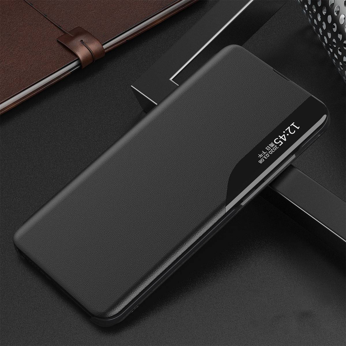 For iPhone 14 Pro Max 6.7 inch Clear View Window Folio Flip Leather Phone Case Stand Anti-scratch Magnetic Auto Closing Cover