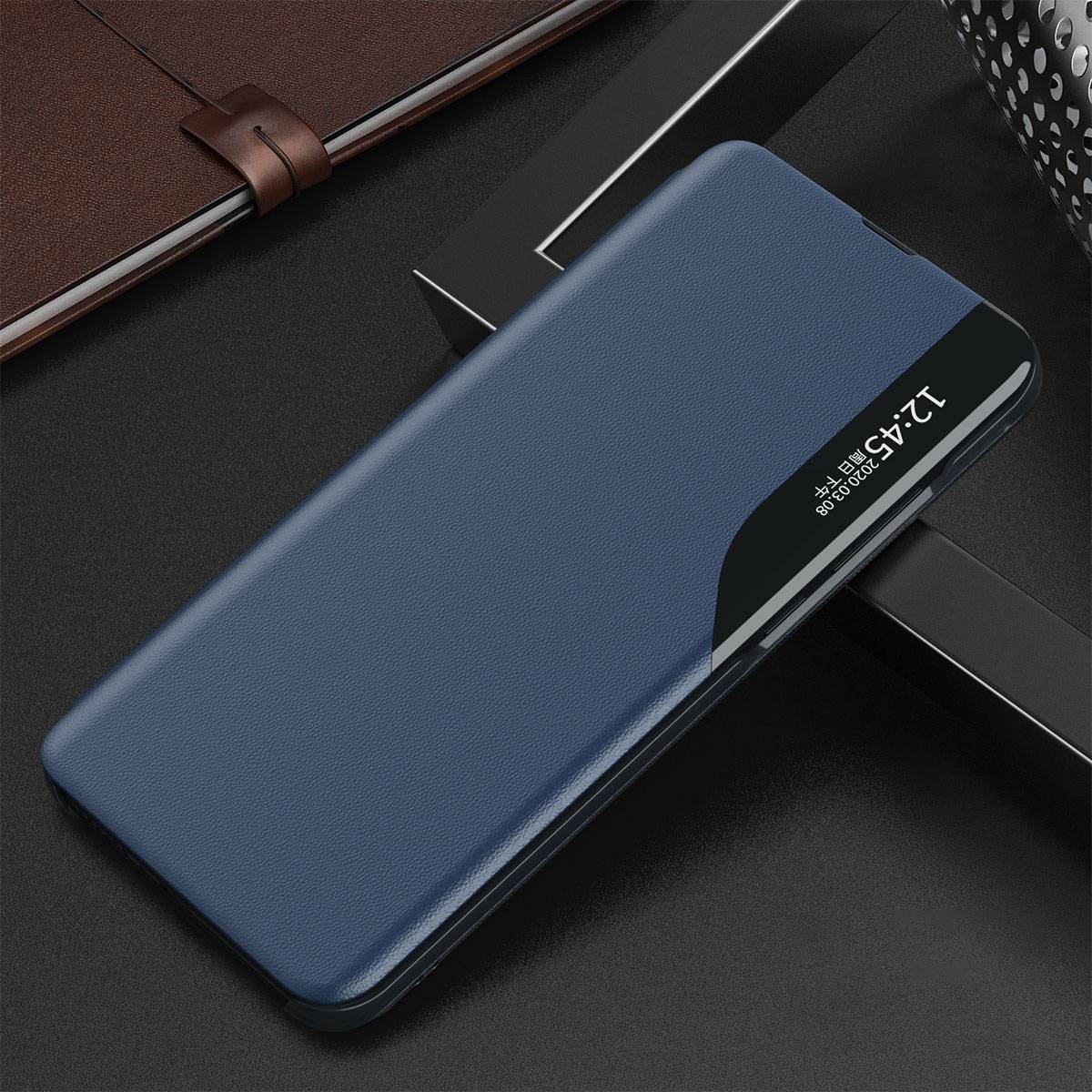 For iPhone 14 Pro Max 6.7 inch Clear View Window Folio Flip Leather Phone Case Stand Anti-scratch Magnetic Auto Closing Cover