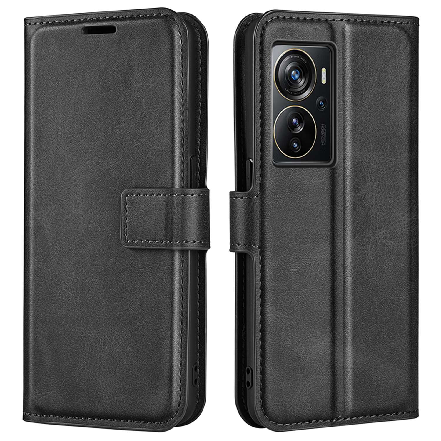 Protective Case for ZTE Axon 40 Pro 5G Textured PU Leather Wallet Phone Case Anti-Drop Magnetic Closure Folio Flip Cover with Stand