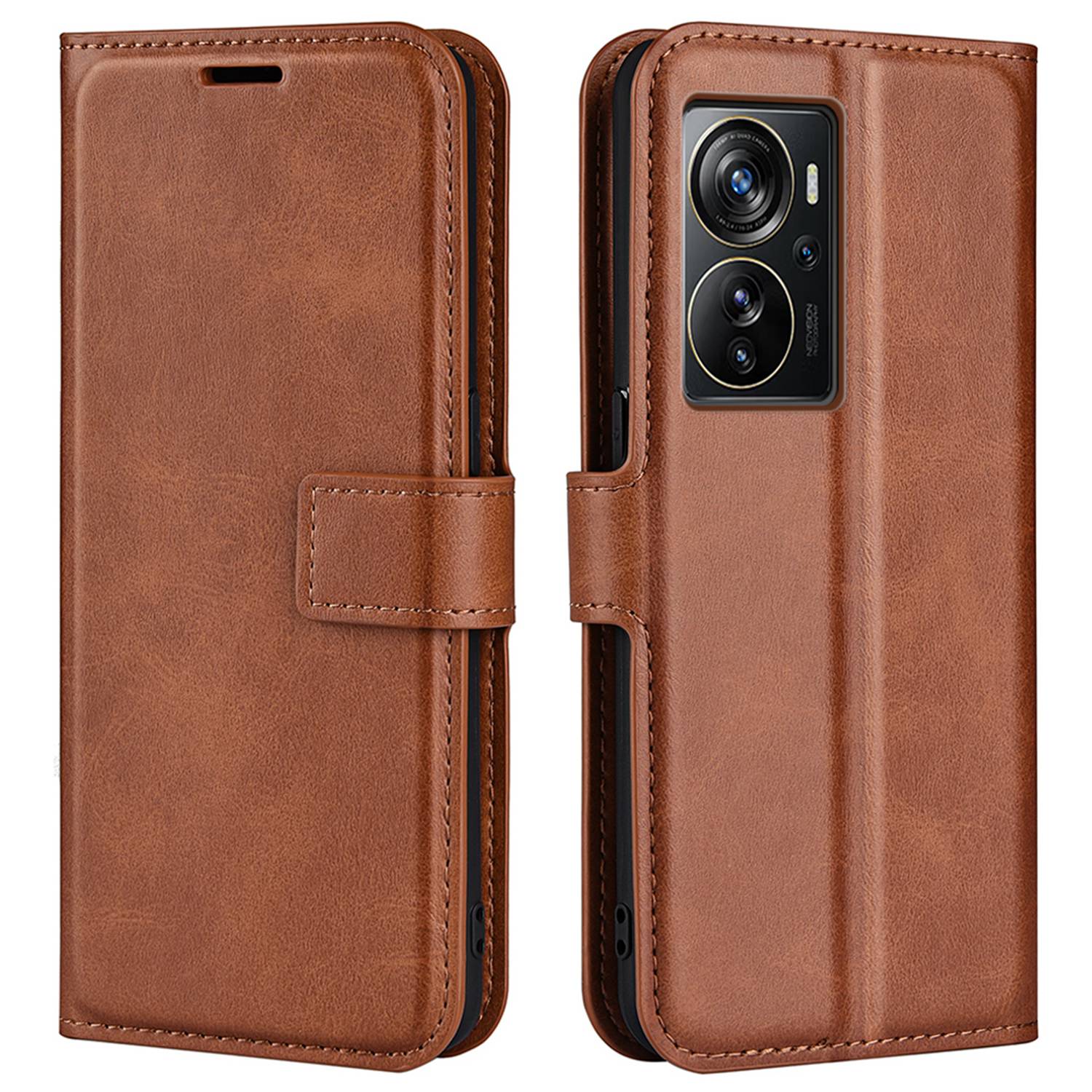 Protective Case for ZTE Axon 40 Pro 5G Textured PU Leather Wallet Phone Case Anti-Drop Magnetic Closure Folio Flip Cover with Stand