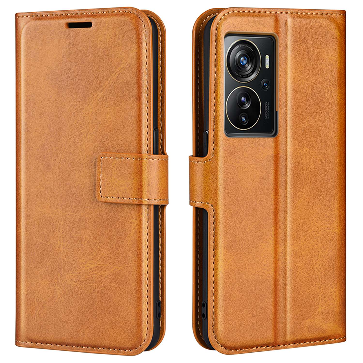 Protective Case for ZTE Axon 40 Pro 5G Textured PU Leather Wallet Phone Case Anti-Drop Magnetic Closure Folio Flip Cover with Stand