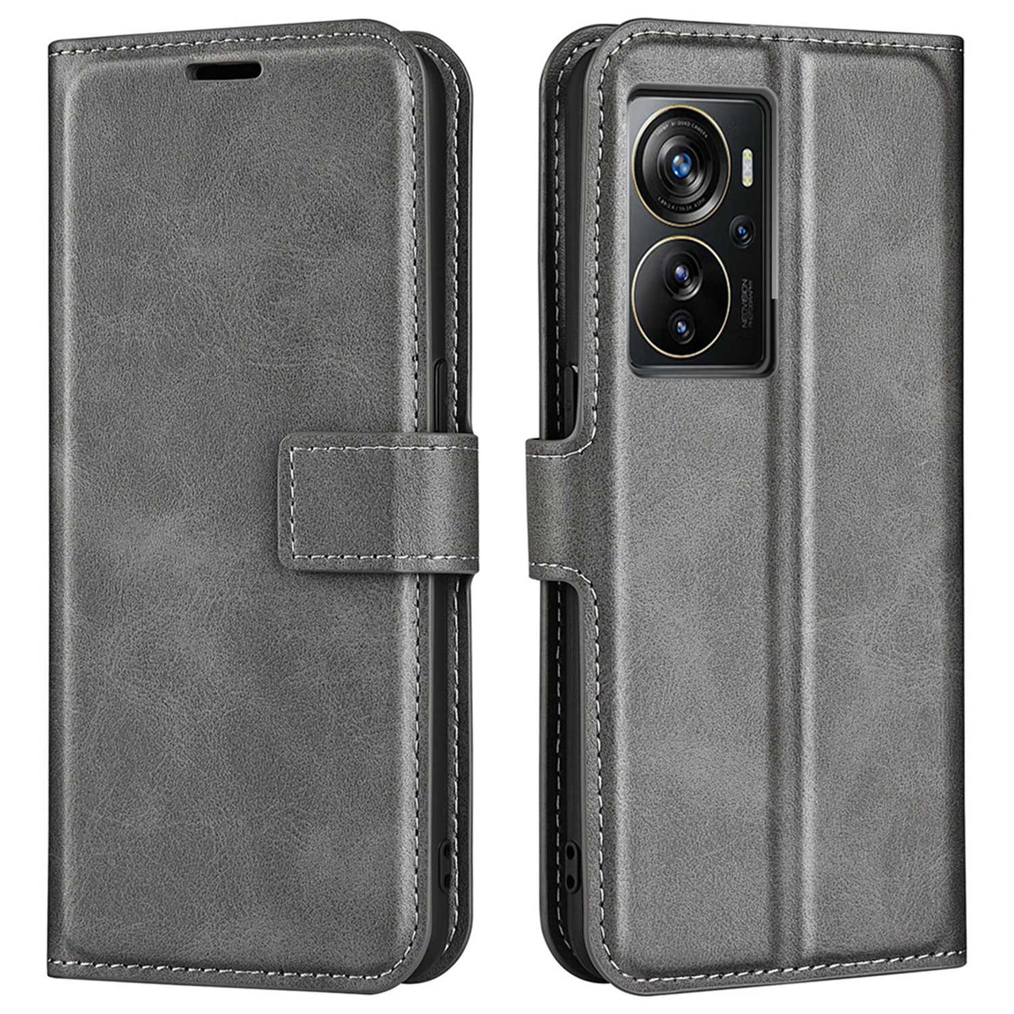 Protective Case for ZTE Axon 40 Pro 5G Textured PU Leather Wallet Phone Case Anti-Drop Magnetic Closure Folio Flip Cover with Stand