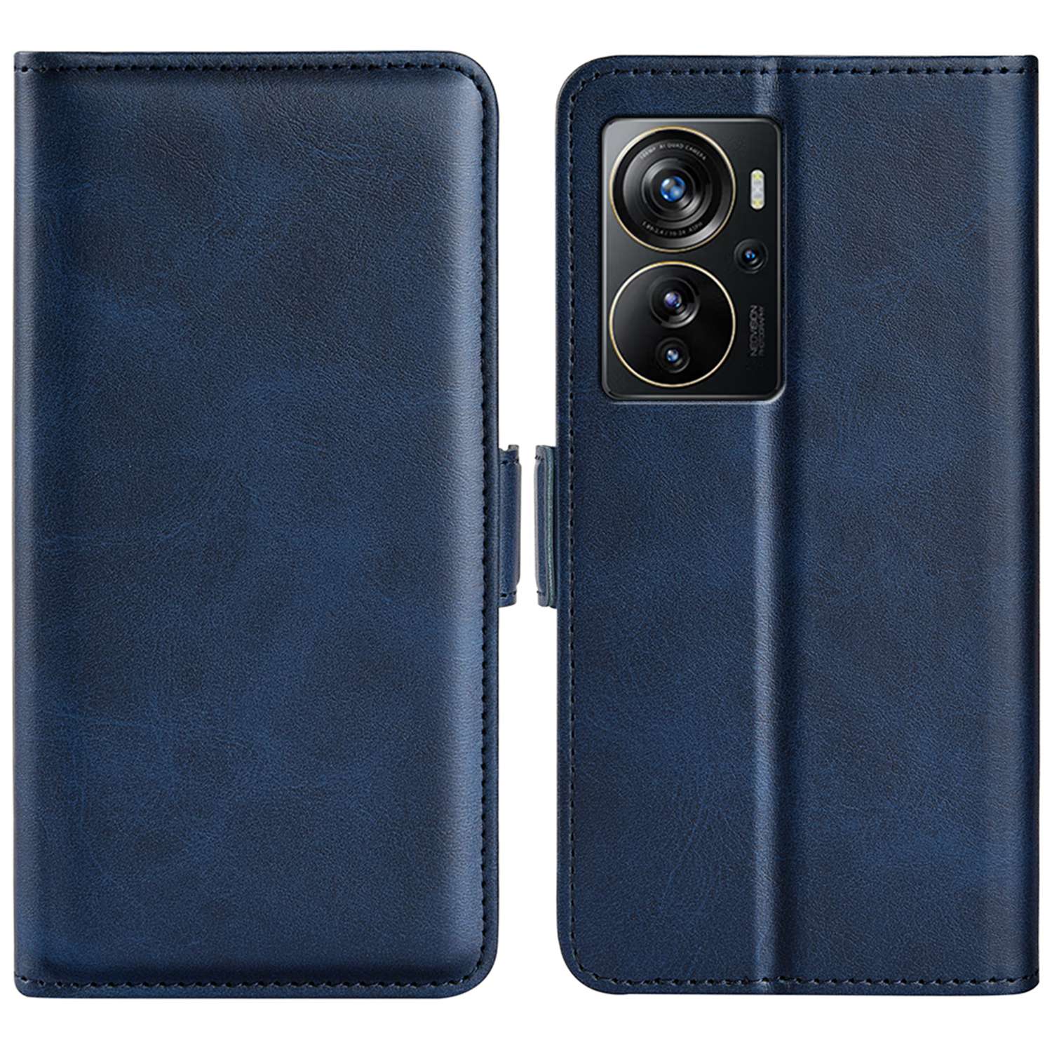 Anti-Drop Phone Case for ZTE Axon 40 Pro 5G Wallet Phone Case Double Textured PU Leather Magnetic Clasp Flip Cover with Stand