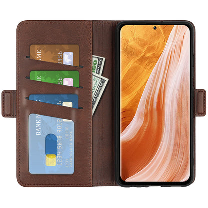 Anti-Drop Phone Case for ZTE Axon 40 Pro 5G Wallet Phone Case Double Textured PU Leather Magnetic Clasp Flip Cover with Stand