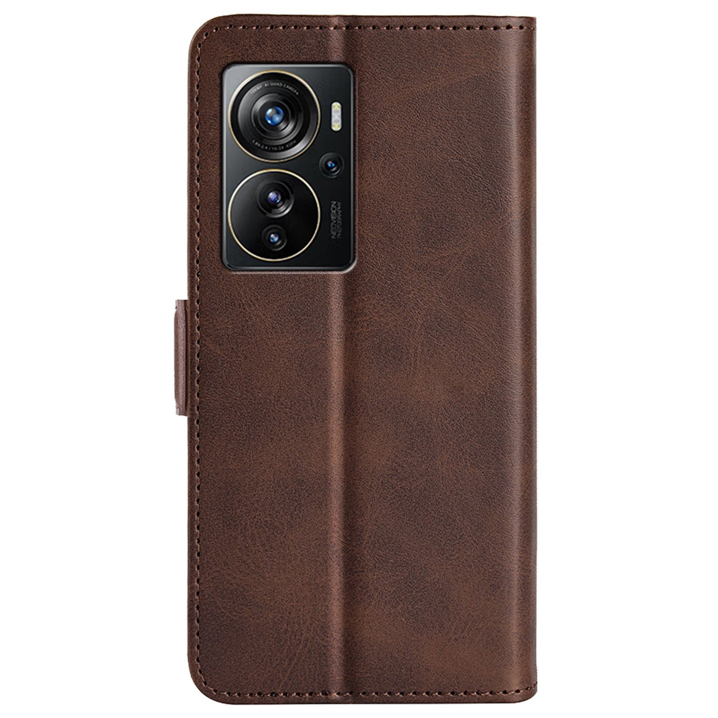 Anti-Drop Phone Case for ZTE Axon 40 Pro 5G Wallet Phone Case Double Textured PU Leather Magnetic Clasp Flip Cover with Stand