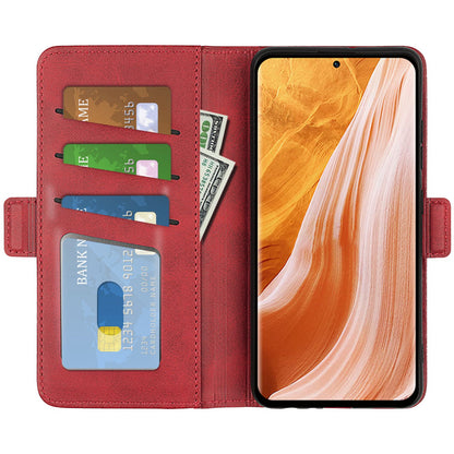 Anti-Drop Phone Case for ZTE Axon 40 Pro 5G Wallet Phone Case Double Textured PU Leather Magnetic Clasp Flip Cover with Stand