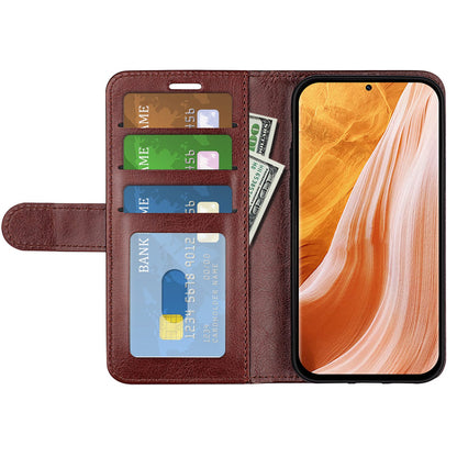 Crazy Horse Texture Leather Phone Case for ZTE Axon 40 Pro 5G Shockproof Folio Flip Cover Anti-fall Stand Case with Wallet