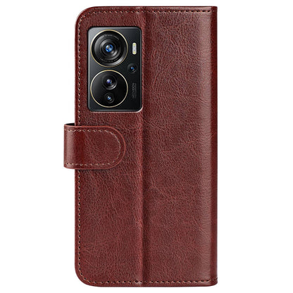 Crazy Horse Texture Leather Phone Case for ZTE Axon 40 Pro 5G Shockproof Folio Flip Cover Anti-fall Stand Case with Wallet