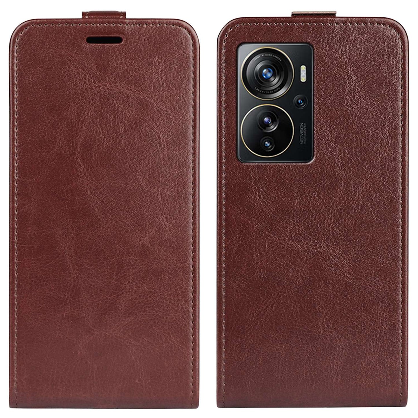 For ZTE Axon 40 Pro 5G Crazy Horse Texture Card Slot PU Leather Phone Cover Vertical Flip Phone Case