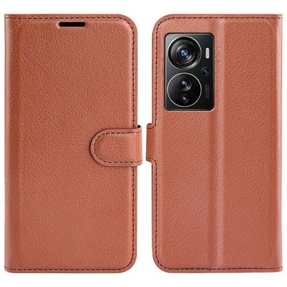 Wallet Phone Case for ZTE Axon 40 Pro 5G, Litchi Texture Stand Case Anti-scratch PU Leather Protective Cover