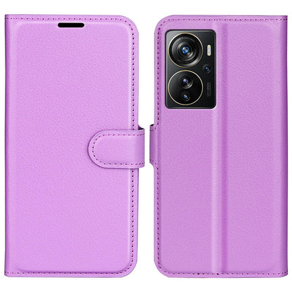 Wallet Phone Case for ZTE Axon 40 Pro 5G, Litchi Texture Stand Case Anti-scratch PU Leather Protective Cover