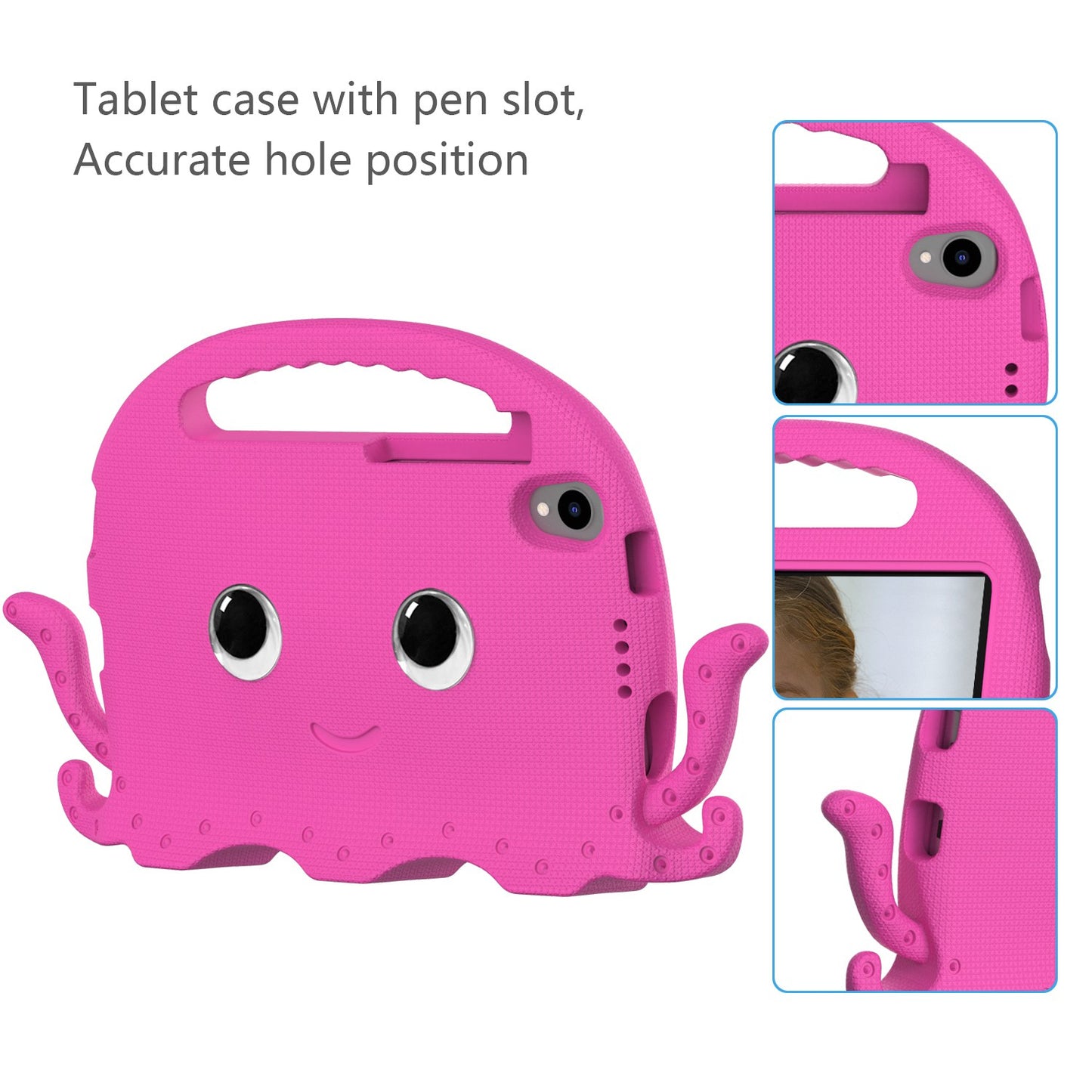 EVA Tablet Case for Lenovo Tab M8 Cute Cartoon Octopus Anti-drop Cover Protective Case with Handle and Shoulder Strap