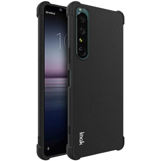 IMAK Matte TPU Case for Sony Xperia 1 IV 5G, Four Corner Airbags Shockproof Phone Cover with Screen Protector