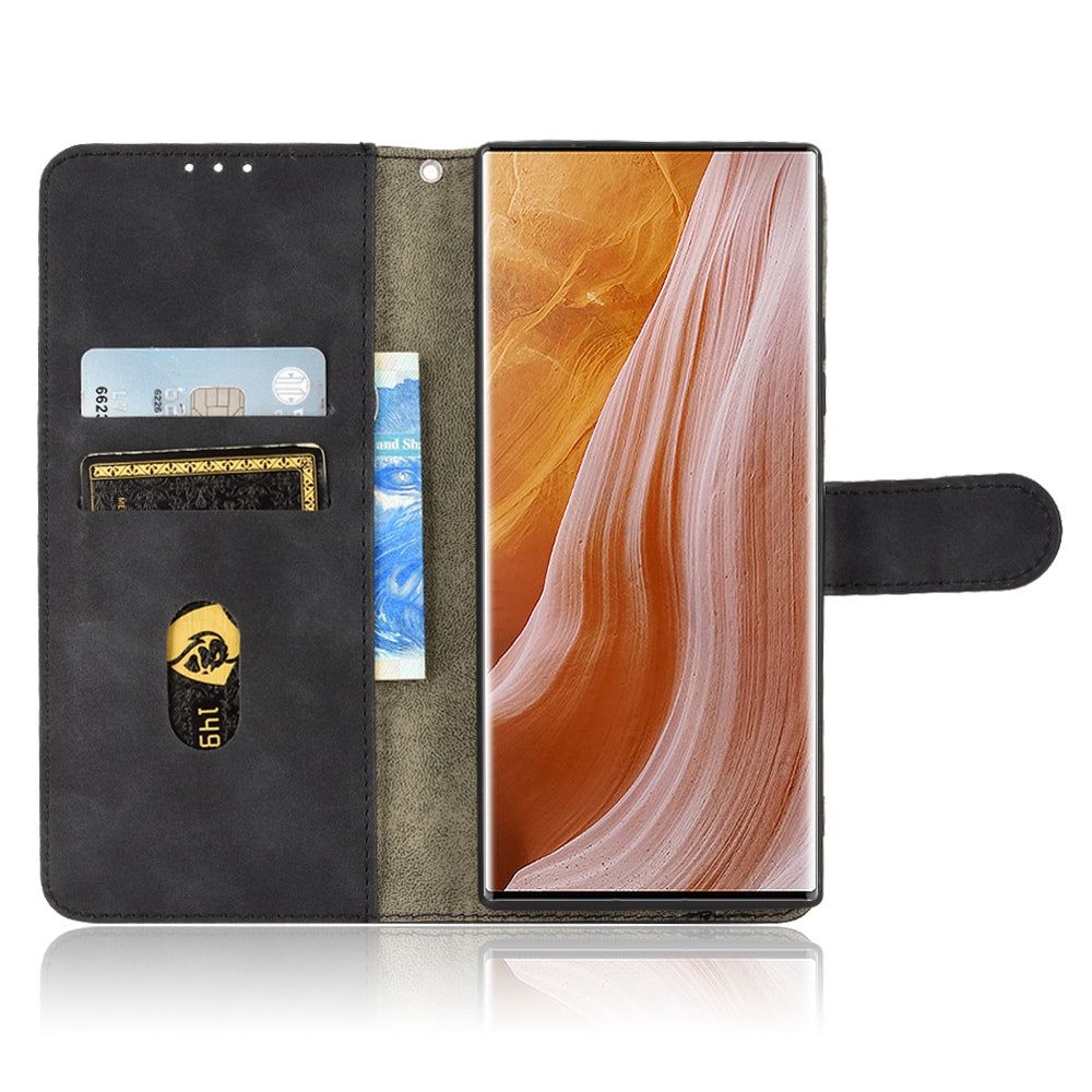 For ZTE Axon 40 Ultra 5G Wallet Phone Case Skin-touch Feeling PU Leather Stand Shockproof Wrist Strap Flip Cover