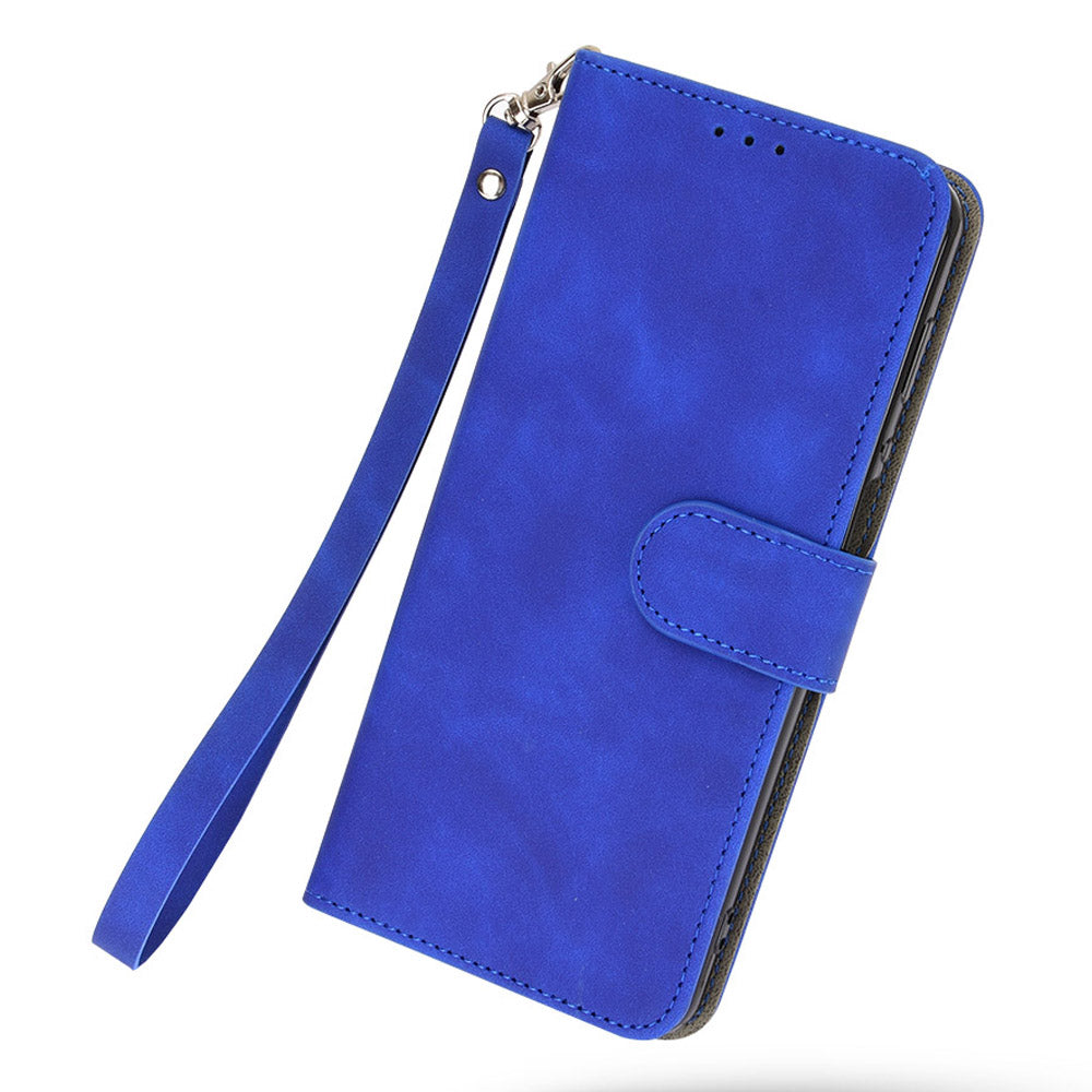 For ZTE Axon 40 Ultra 5G Wallet Phone Case Skin-touch Feeling PU Leather Stand Shockproof Wrist Strap Flip Cover