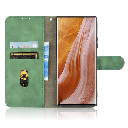 For ZTE Axon 40 Ultra 5G Wallet Phone Case Skin-touch Feeling PU Leather Stand Shockproof Wrist Strap Flip Cover