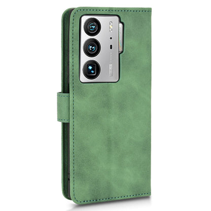 For ZTE Axon 40 Ultra 5G Wallet Phone Case Skin-touch Feeling PU Leather Stand Shockproof Wrist Strap Flip Cover