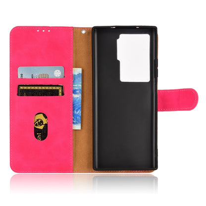 For ZTE Axon 40 Ultra 5G Wallet Phone Case Skin-touch Feeling PU Leather Stand Shockproof Wrist Strap Flip Cover