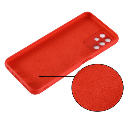 For ZTE Blade V30 Vita Silky Touch Liquid Silicone Case Soft Microfiber Lining Anti-Shock Cover with Strap