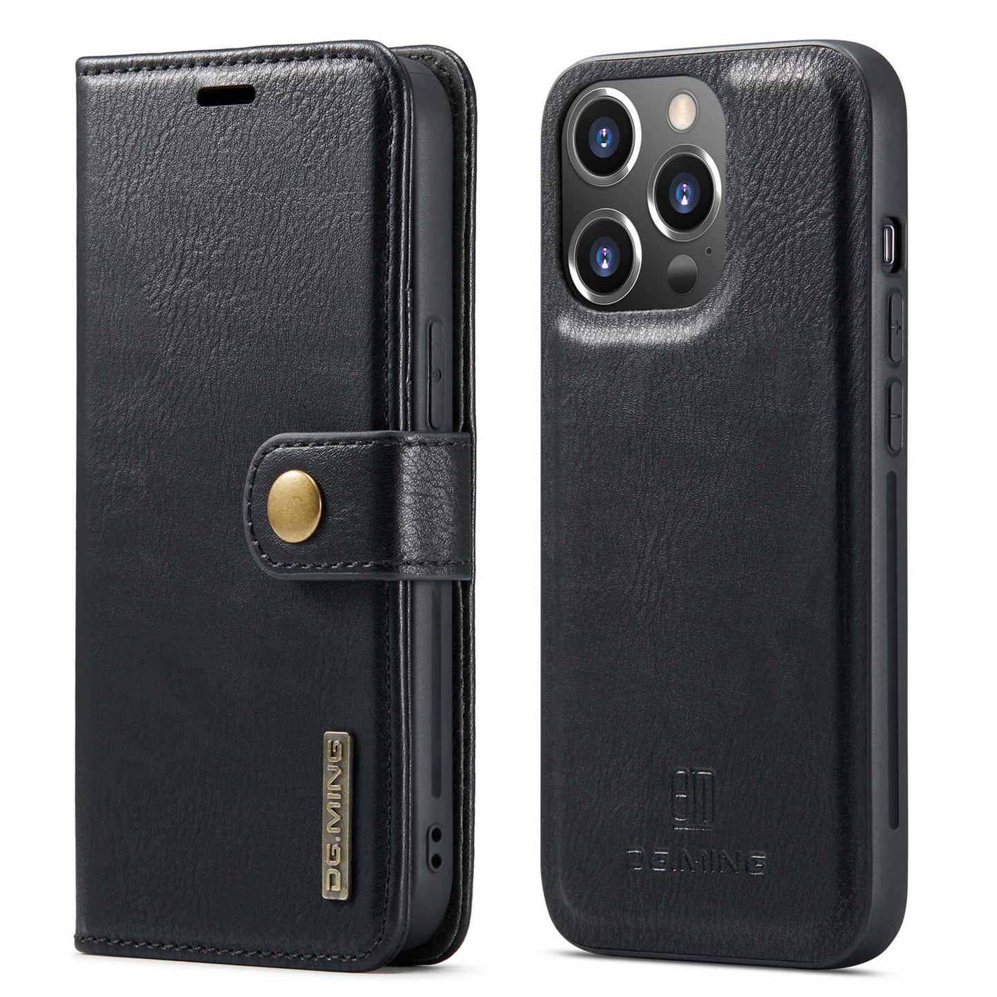 DG.MING For iPhone 14 Pro Max 6.7 inch Wallet Magnetic Detachable Case Split Leather Stand Flip Phone Cover