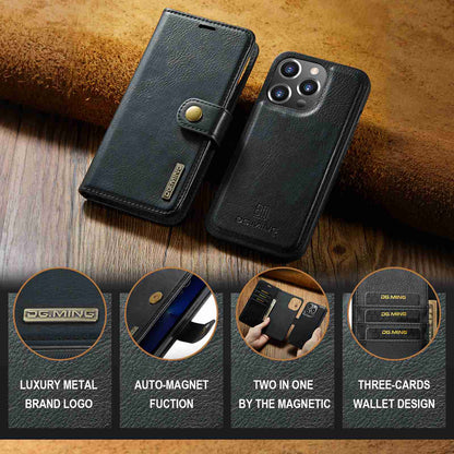 DG.MING For iPhone 14 Pro Max 6.7 inch Wallet Magnetic Detachable Case Split Leather Stand Flip Phone Cover