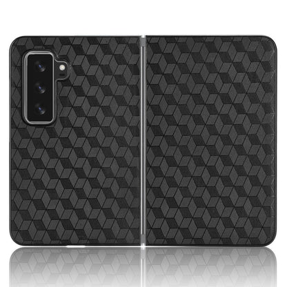 For Microsoft Surface Duo 2 PU Leather Coated PC Cover Rhombus Imprinted Anti-scratch Protective Phone Case