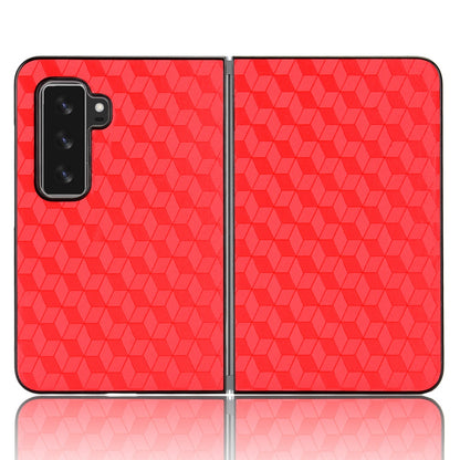 For Microsoft Surface Duo 2 PU Leather Coated PC Cover Rhombus Imprinted Anti-scratch Protective Phone Case