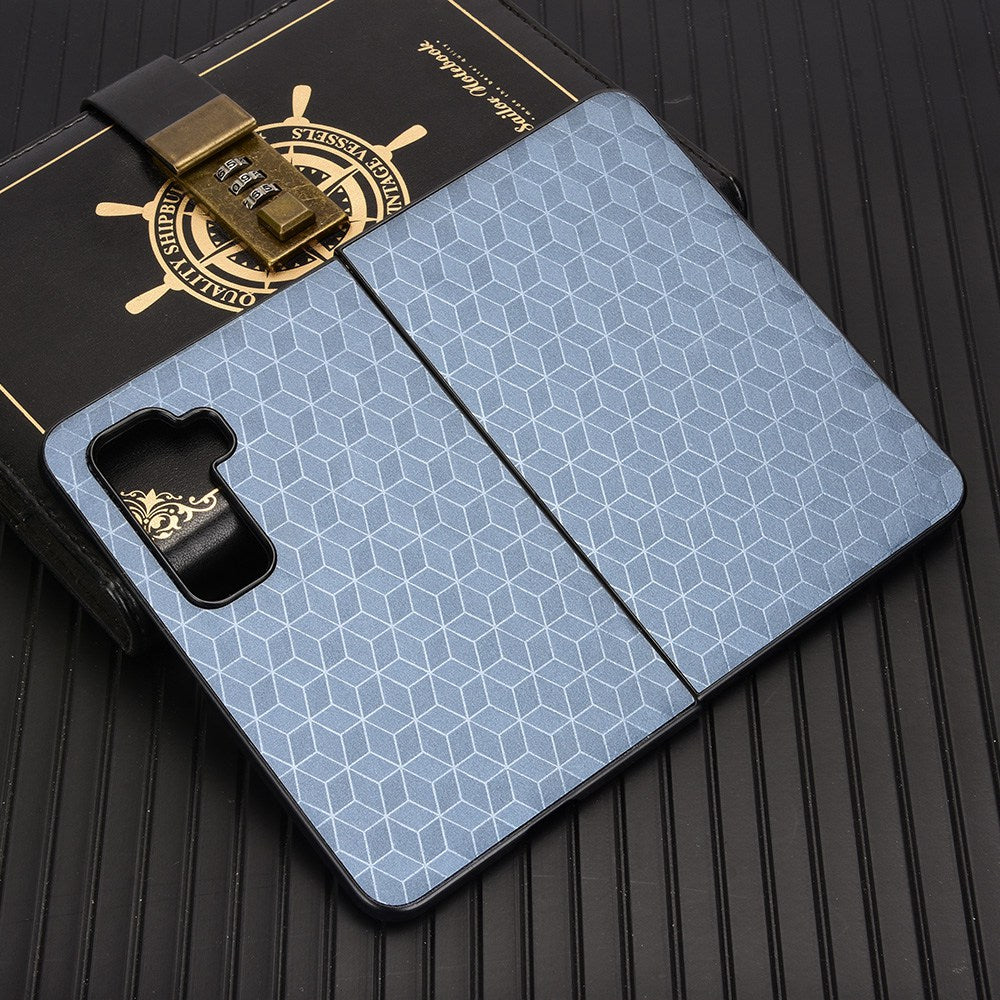 For Microsoft Surface Duo 2 PU Leather Coated PC Cover Rhombus Imprinted Anti-scratch Protective Phone Case