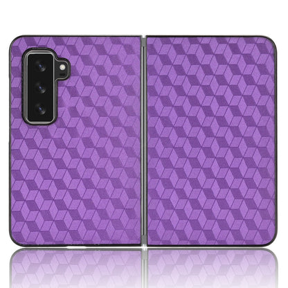 For Microsoft Surface Duo 2 PU Leather Coated PC Cover Rhombus Imprinted Anti-scratch Protective Phone Case