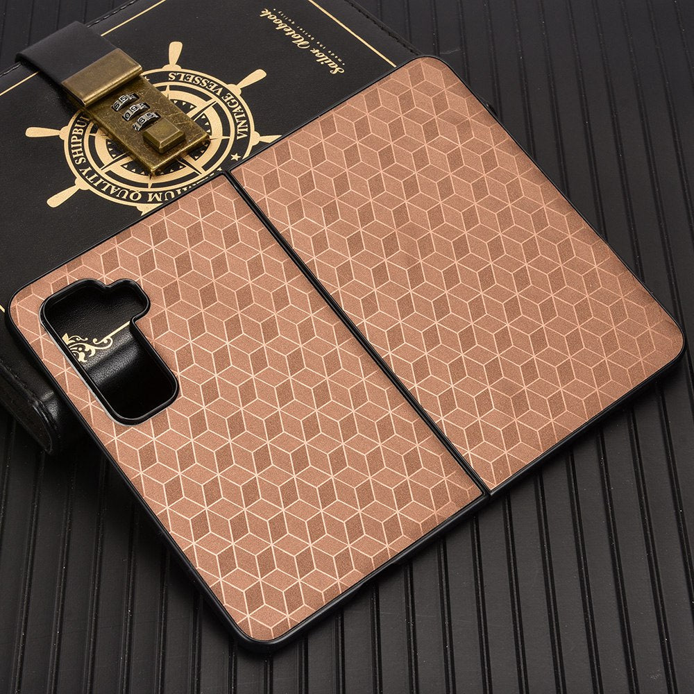 For Microsoft Surface Duo 2 PU Leather Coated PC Cover Rhombus Imprinted Anti-scratch Protective Phone Case