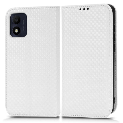 For Alcatel 1B (2022) / TCL 303 Grid Texture Folio Flip PU Leather Stand Case Magnetic Auto-absorbed Cell Phone Wallet Cover