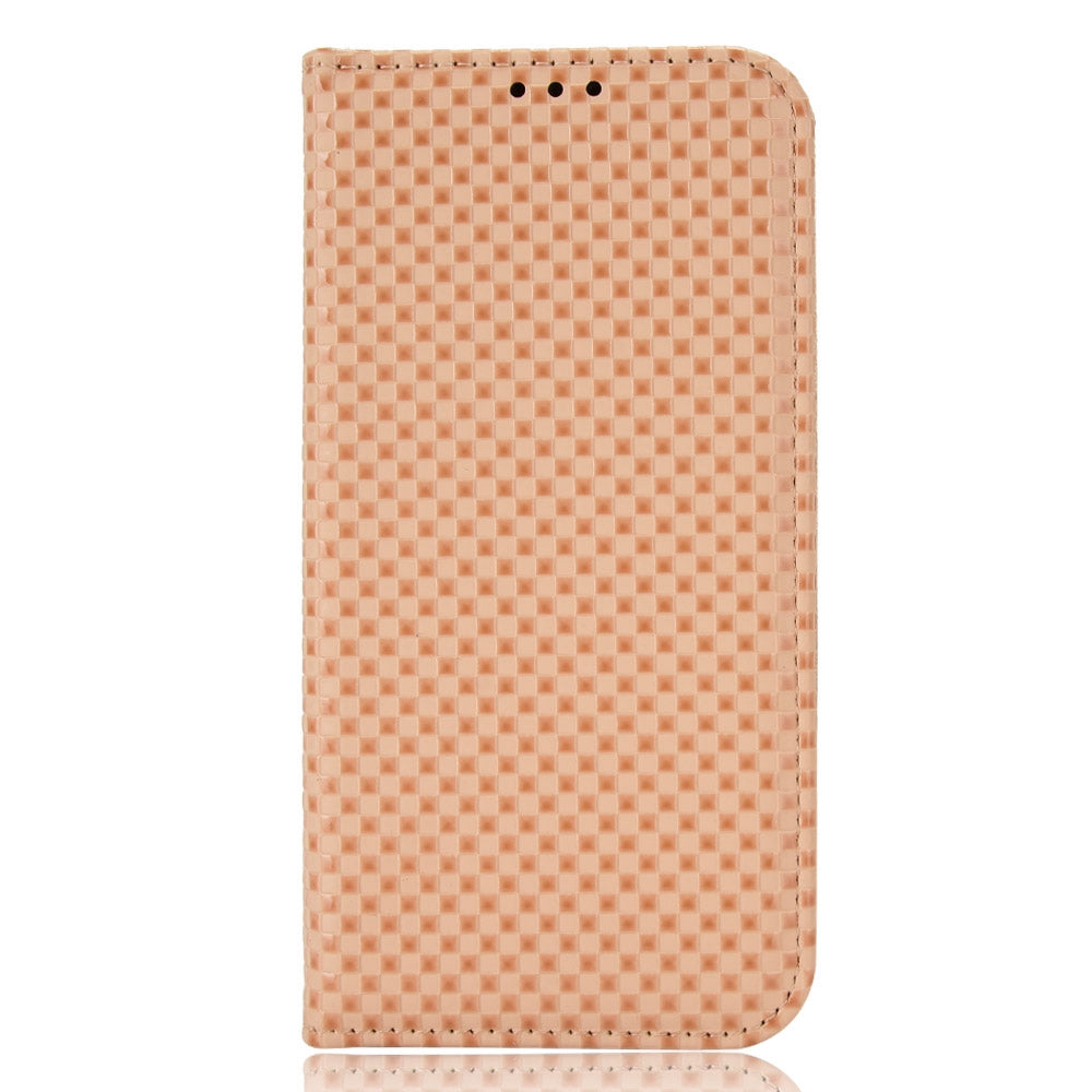 For Alcatel 1B (2022) / TCL 303 Grid Texture Folio Flip PU Leather Stand Case Magnetic Auto-absorbed Cell Phone Wallet Cover