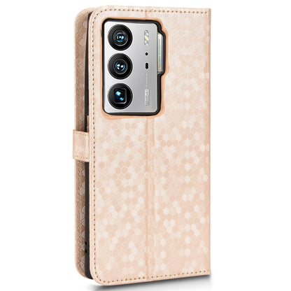 Anti-fingerprint Phone Case for ZTE Axon 40 Ultra 5G Dot Pattern Imprinted PU Leather Phone Case Wallet Stand Folio Flip Cover with Strap