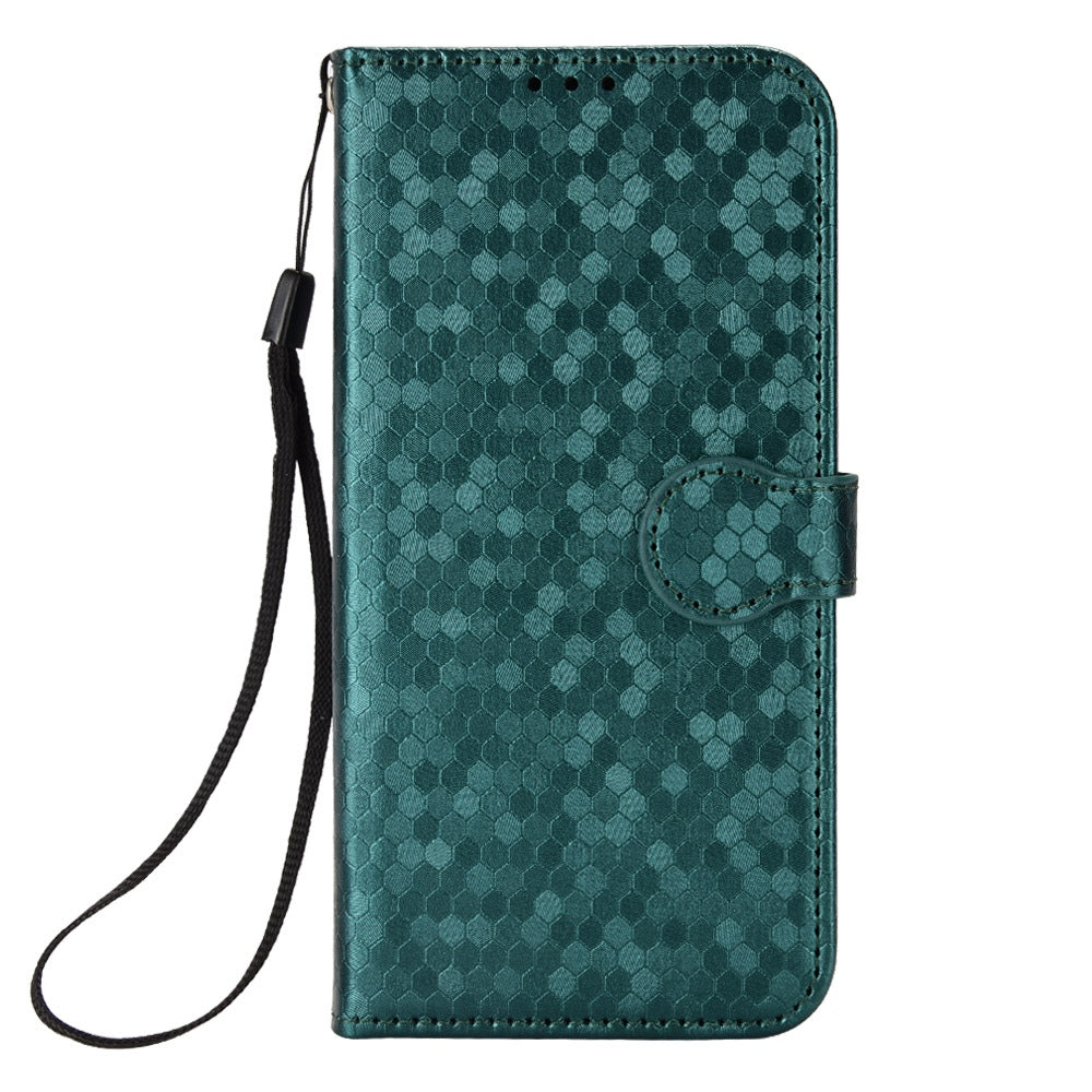 Anti-fingerprint Phone Case for ZTE Axon 40 Ultra 5G Dot Pattern Imprinted PU Leather Phone Case Wallet Stand Folio Flip Cover with Strap